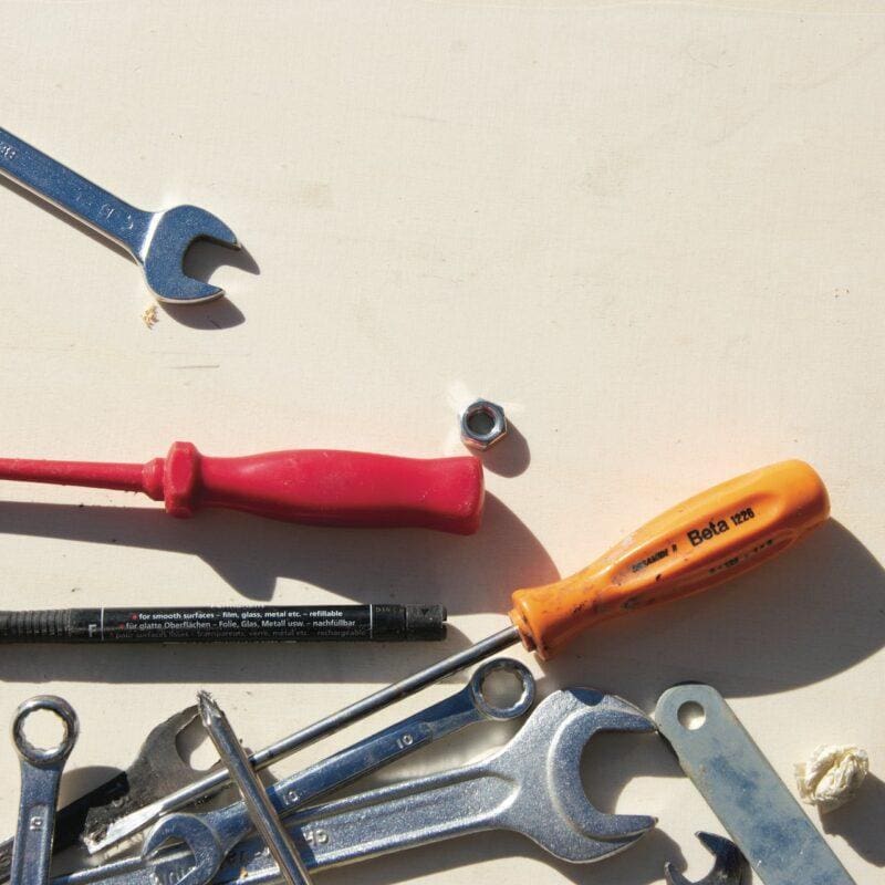 A set of tools on a table